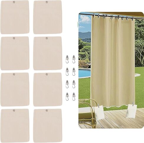 ZJchao 8 Pack Canvas Curtain Sandbags with Metal Clips for Outdoor Patio Curtain Weights Reusable Drapery Weight Bags with PE Sealed Liners Each Holds 15oz of Sand in Kuwait