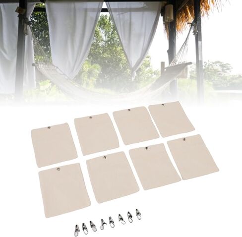 ZJchao 8 Pack Canvas Curtain Sandbags with Metal Clips for Outdoor Patio Curtain Weights Reusable Drapery Weight Bags with PE Sealed Liners Each Holds 15oz of Sand in Kuwait