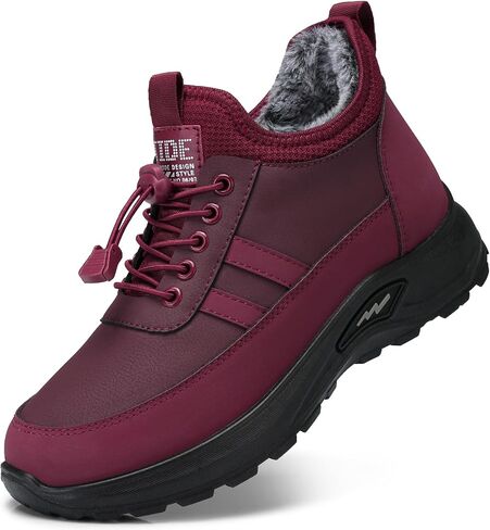 Winter Snow Boots for Women: Warm Fur Lined Snow Ankle Booties | Waterproof Insulated Slip on Anti-slip Snow Boots, Comfortable Outdoor Walking, Lightweight Short Winter Boots Shoes in Kuwait