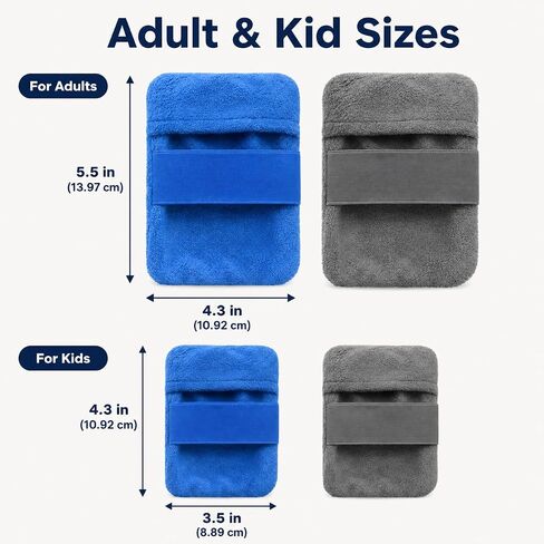 4PCS Beach Sand Removal Bags with Hand Strap, Soft Towel-Like Sand Brush Mitts for Adults and Kids, Talc-Free Beach Accessories for Feet, Legs, Arms, Blue and Gray in Kuwait