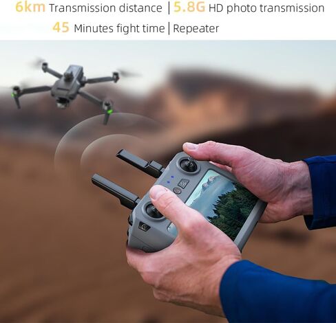 X-Verse SG909 Drones with Camera for Adults 4K, RC Screen, 6KM RC Distance, 3-Axis Gimbal Repeater, Professional Drone with Obstacle Avoidance, Digital GPS Transmission Quadcopter - 3 Batteries for 135min Max Flight Time in Kuwait
