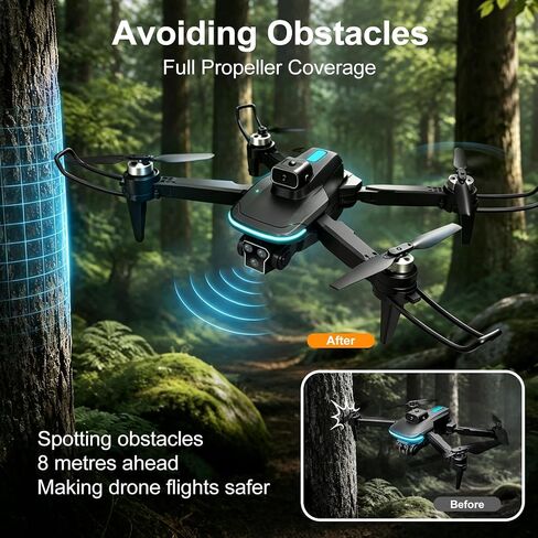 Ourlife Mini Drone with Camera 4K for Adults,36Min Flight Time | RC Foldable FPV WiFi Live Transmission Drones for Beginners,Obstacle Avoidance, One Key Start/Landing(3 Batteries) in Kuwait