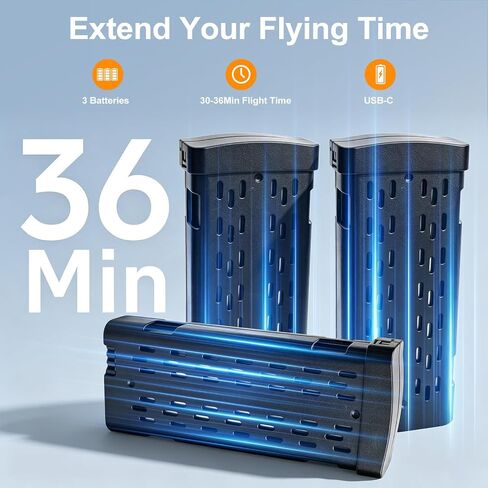 Ourlife Mini Drone with Camera 4K for Adults,36Min Flight Time | RC Foldable FPV WiFi Live Transmission Drones for Beginners,Obstacle Avoidance, One Key Start/Landing(3 Batteries) in Kuwait