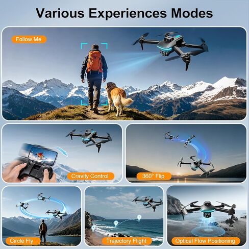 Ourlife Mini Drone with Camera 4K for Adults,36Min Flight Time | RC Foldable FPV WiFi Live Transmission Drones for Beginners,Obstacle Avoidance, One Key Start/Landing(3 Batteries) in Kuwait
