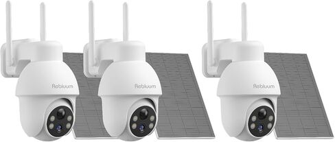 Solar Security Cameras Outdoor Wireless, 2 Pack Outdoor Camera Wireless Solar Powered, Pan Tilt 360°WiFi Camera with Color Night Vision/PIR Sensor/2-Way Audio（3 Pack） in Kuwait