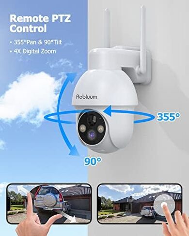 Solar Security Cameras Outdoor Wireless, 2 Pack Outdoor Camera Wireless Solar Powered, Pan Tilt 360°WiFi Camera with Color Night Vision/PIR Sensor/2-Way Audio（3 Pack） in Kuwait