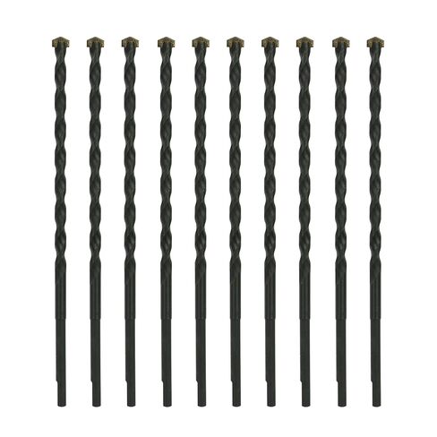 3/16 Inch x 5-1/2 Inch Masonry Drill Bit, 10-Pack Concrete Drill Bit, Carbide Tipped for Concrete, Brick, Stone, Half Flat Shank, Impact Performance (3/16" x 5.5", 10) in Kuwait