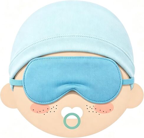 Baby Hat with Sleep Mask 2 in 1,Baby Boy Girl Sleeping Eye Mask & Soft Eye Shade,Baby Beanie Hats,Newborn Baby Hat in Kuwait