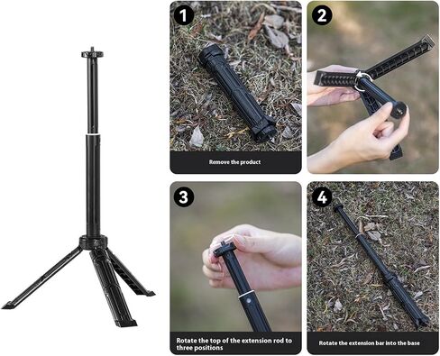 Telescoping Tripods Stand with Extension Stable Base Texture Suitable for Outdoor Photography Night Fishing ABS Camping Light Stand in Kuwait