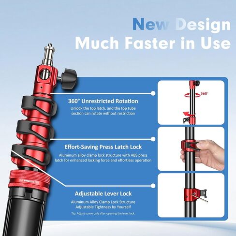 FreeSea MT-05 Heavy Duty Tripod, Aluminum Alloy Photography Light Stand | Fast Open-Close & Anti-Drop Spring Buffer, 32.9"-88.6" Adjustable Height, for Softbox, LED Light, Reflector, Flash in Kuwait