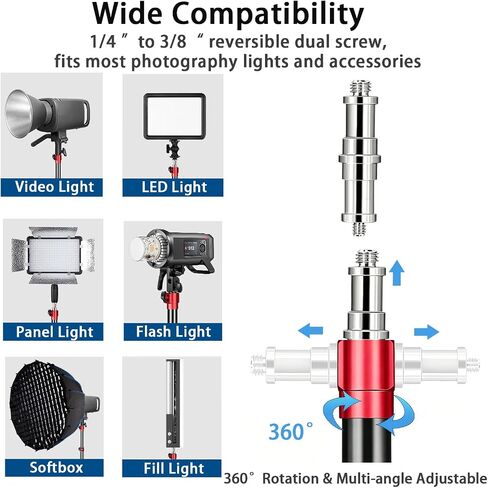 FreeSea MT-05 Heavy Duty Tripod, Aluminum Alloy Photography Light Stand | Fast Open-Close & Anti-Drop Spring Buffer, 32.9"-88.6" Adjustable Height, for Softbox, LED Light, Reflector, Flash in Kuwait