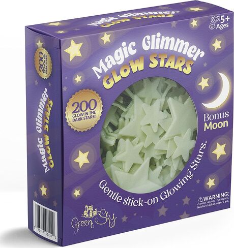 Green Sky Deluxe Glow Stars; Glow in The Dark Stars for Ceiling, Ceiling Stars, Glowing Stars for Ceiling Include Bonus Moon (200 Count) in Kuwait