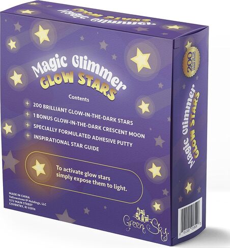 Green Sky Deluxe Glow Stars; Glow in The Dark Stars for Ceiling, Ceiling Stars, Glowing Stars for Ceiling Include Bonus Moon (200 Count) in Kuwait