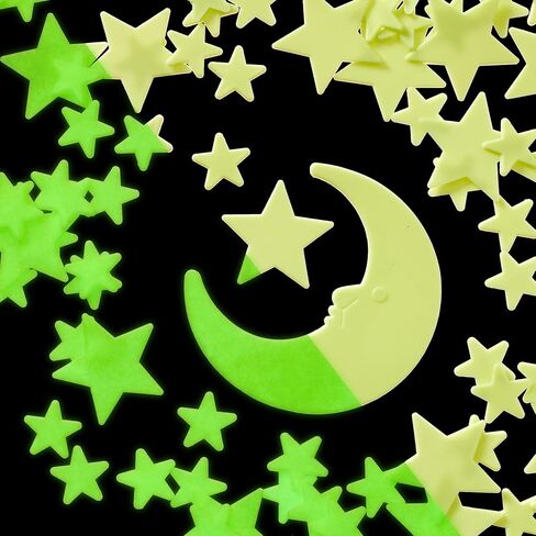 Green Sky Deluxe Glow Stars; Glow in The Dark Stars for Ceiling, Ceiling Stars, Glowing Stars for Ceiling Include Bonus Moon (200 Count) in Kuwait