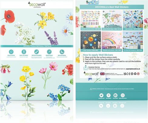 DECOWALL Pastel Watercolor Cloud Wall Stickers Decals for Kids (DS9-8099) | Pink, peach, lavender and blue sky decor for nursery, baby room or playroom; peel and stick, removable, repositionable in Kuwait