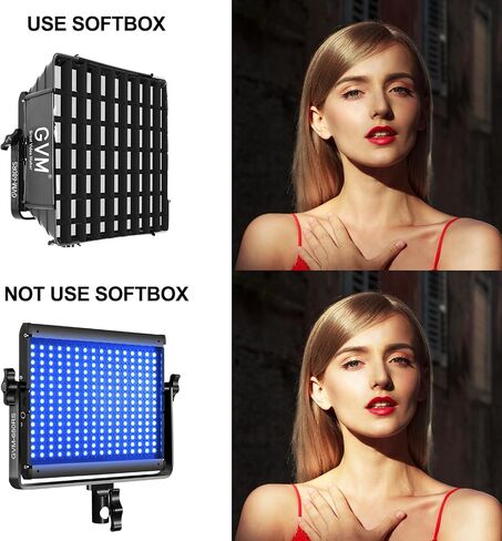 GVM RGB Photography Lighting Kits with 2 Softboxes, 680RS 50W Studio Lights with Bluetooth Control, 2 Packs Video Light with 18 Lighting Scenes, led Panel Lights for Video Recording, 8500lux/0.5m in Kuwait