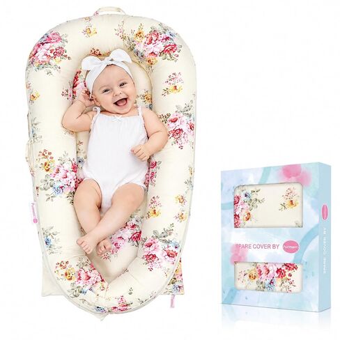 Baby Lounger Cover for Dockatot Deluxe + | 100% Cotton Hypoallergenic Newborn Premium Quality Spare Cover(Cover Only) (Rose) in Saudi Arabia
