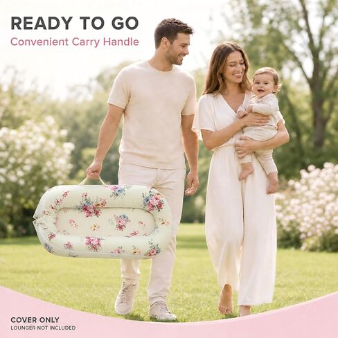 Baby Lounger Cover for Dockatot Deluxe + | 100% Cotton Hypoallergenic Newborn Premium Quality Spare Cover(Cover Only) (Rose) in Saudi Arabia