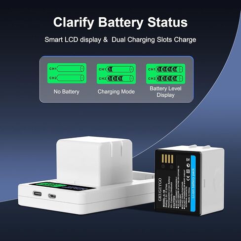 A-1 A-1B A-1C Battery 2 Pack & Charger Compatible with Arlo Pro Pro 2 Security Camera in Kuwait