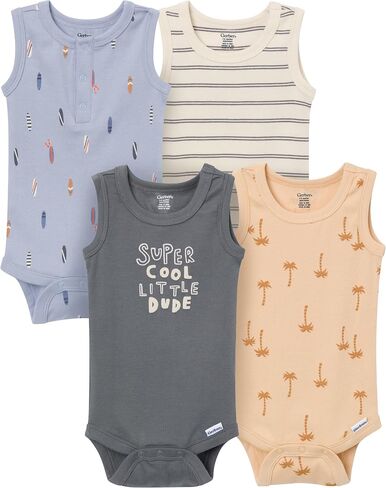 Gerber Baby Boys Multi-Pack Sleeveless Onesies Bodysuit, Surf, 12 Months in Kuwait