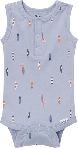 Gerber Baby Boys Multi-Pack Sleeveless Onesies Bodysuit, Surf, 12 Months in Kuwait