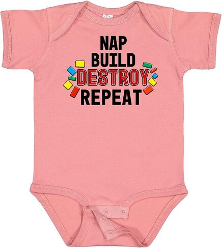 inktastic Nap Build Destroy Repeat with Colorful Building Blocks Baby Bodysuit in Kuwait