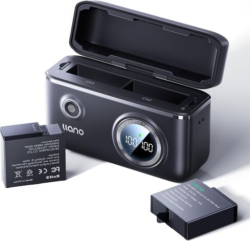llano 2 Packs 1750mAh Ace Pro 2 Battery and 18W Fast Dual Charger | Compatible with Insta360 Ace Pro 2/AcePro/Ace Action Camera in Kuwait