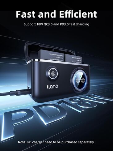 llano 2 Packs 1750mAh Ace Pro 2 Battery and 18W Fast Dual Charger | Compatible with Insta360 Ace Pro 2/AcePro/Ace Action Camera in Saudi Arabia