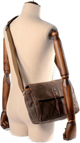 NUOBESTY Casual Professional Camera Bag Waterproof Oil Wax Canvas Dslr Shoulder Bag for Outdoor Photography in Kuwait