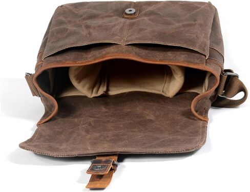 NUOBESTY Casual Professional Camera Bag Waterproof Oil Wax Canvas Dslr Shoulder Bag for Outdoor Photography in Kuwait