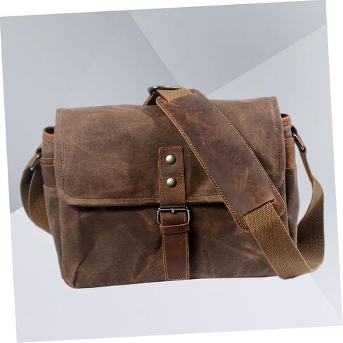 NUOBESTY Casual Professional Camera Bag Waterproof Oil Wax Canvas Dslr Shoulder Bag for Outdoor Photography in Kuwait