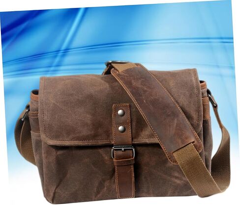 NUOBESTY Casual Professional Camera Bag Waterproof Oil Wax Canvas Dslr Shoulder Bag for Outdoor Photography in Kuwait