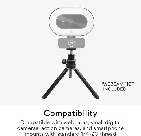MEE Audio Lightweight Mini Tripod for Webcams and Small Cameras for Video Conference; Flexible, Portable, Compact Web Cam Desk Tabletop Travel Mount Stand for Logitech Webcam C920 C925 C920s C922 in Kuwait