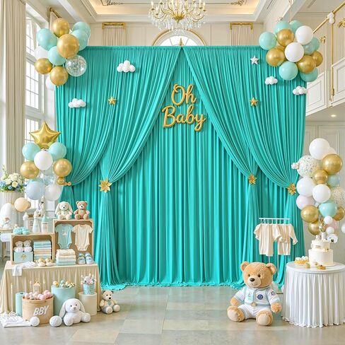 50x12 ft Burgundy Backdrop Curtains for Weddings, Birthdays and Photos | 10 Panels 5x12 ft, Wrinkle-Free Polyester Drapes, Washable, Ironable, 4 in Rod Pocket for Baby Showers Photography in Saudi Arabia