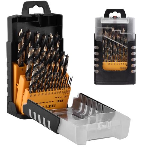 25PCS Brad Point Drill Bit Set, 1-13mm HSS Fully Ground Double Flute Wood Drill Bits for All Types of Wood, with Index Storage Case (0.5mm Step) in Kuwait