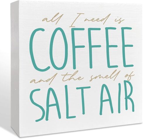 Beach Nursery Room Wooden Box Sign, A Salty Little Sweetheart, Inspirational Nursery Bedroom Desk Decor, Motivational Kids Room Nursery Decoration, Nursery Baby Shower Gifts for Newborn Baby Boys in Saudi Arabia