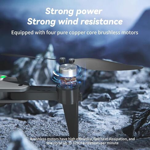 S166 Drone with Camera 4K for Adults, Professional GPS Drone with Auto Return, 4-Way Obstacle Avoidance, Follow Me, 60 Mins Flight Time (3 Batteries), Foldable RC Quadcopter with Case(Standard) in Kuwait