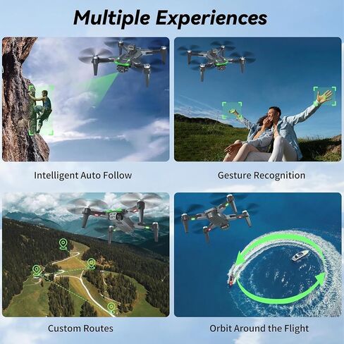 S166 Drone with Camera 4K for Adults, Professional GPS Drone with Auto Return, 4-Way Obstacle Avoidance, Follow Me, 60 Mins Flight Time (3 Batteries), Foldable RC Quadcopter with Case(Standard) in Kuwait