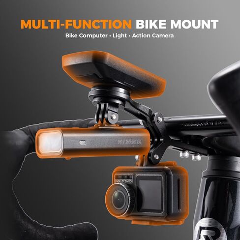 ROCKBROS Bike Computer Mount Aluminum Integrated & Angle Adjustable Bicycle | Cycling Out-Front Computer Mount,Ultralight,Easy Setup,Compatible with Garmin, Bryton, Wahoo,Go Pro,Road bikes in Kuwait