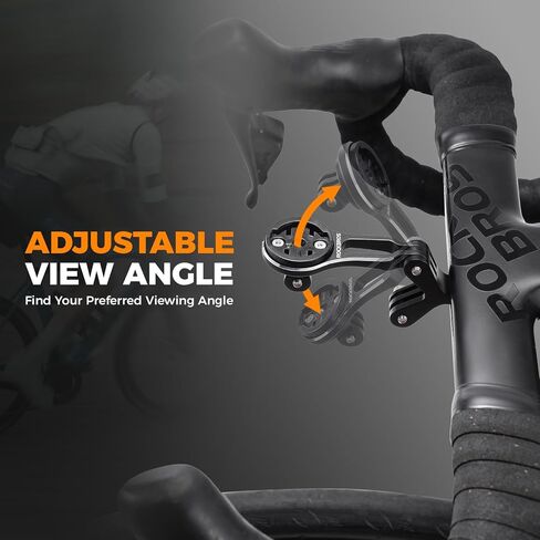 ROCKBROS Bike Computer Mount Aluminum Integrated & Angle Adjustable Bicycle | Cycling Out-Front Computer Mount,Ultralight,Easy Setup,Compatible with Garmin, Bryton, Wahoo,Go Pro,Road bikes in Kuwait