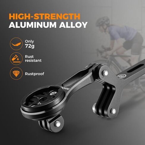ROCKBROS Bike Computer Mount Aluminum Integrated & Angle Adjustable Bicycle | Cycling Out-Front Computer Mount,Ultralight,Easy Setup,Compatible with Garmin, Bryton, Wahoo,Go Pro,Road bikes in Kuwait