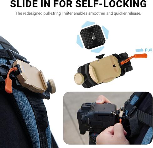 YUANYU Camera Clip with Quick Release Plate, 90° Adjustable Angle Aluminum for Sony, Nikon, Fuji, DSLR Action Camera Backpack Belt Holster Compatible with Gopro DJI OSMO in Kuwait