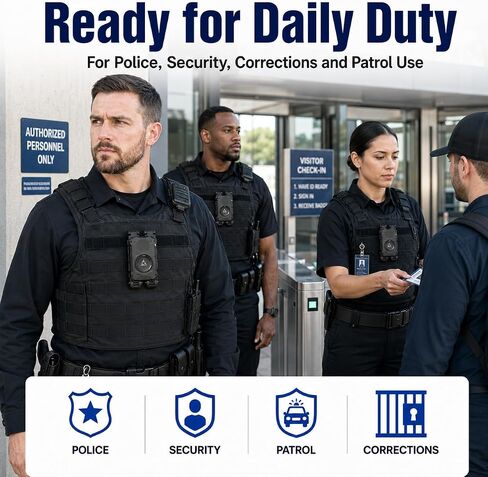 MOLLE Body Camera Mount for Axon Body 2/3/4, Two-Point Support | Two-Point Body Camera Holder for MOLLE/PALS Vests, Quick-Release Dual Clips Help Reduce Wobble During Police Patrol Duty in Kuwait