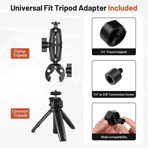Canvcle Starlink Mini Tripod Adapter — 3-in-1 Mini Kickstand & Pipe Adapter & Tripod Adapter, Replacement Mount Works for Starlink Mini (1/4" - 3/8"), Fits Tripods, Camera Stands & Clamp Mounts in Kuwait