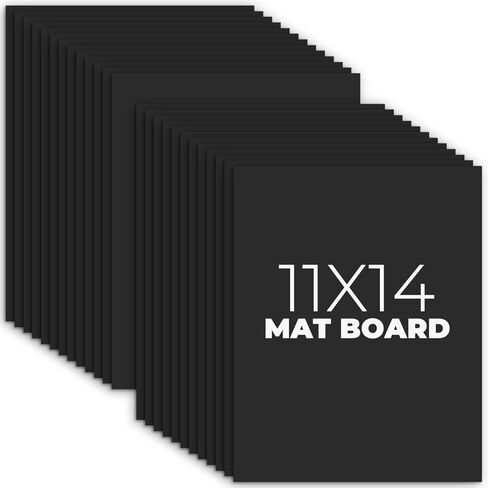 Frametory 5x7 Black Uncut Mat Boards, 25-Pack | Backing Matte Boards, Ideal for Prints, Photos, Crafts, Frames, Pictures in Kuwait