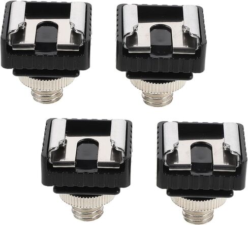 4pcs Flash Hot Shoe Mount Adapter for Camera Flashes and Microphones with 1/4 to 3/8 Male Tripod Screw, Portable Alloy Bracket for Quick Installation, for Studio and Vlogging Use in Kuwait
