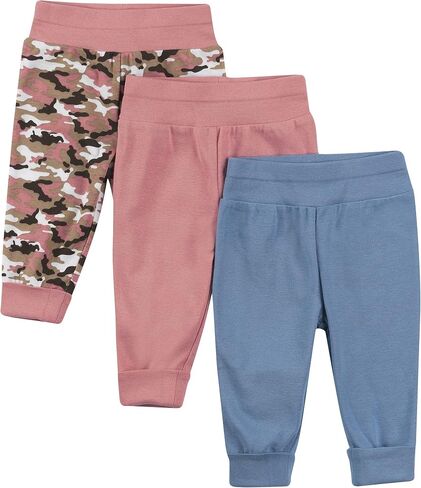 Hanes unisex-baby Hanes Baby Pants, Flexy Soft Knit Pull-on Sweatpants, Stretch Joggers for Babies & Toddlers, 3-pack in Kuwait