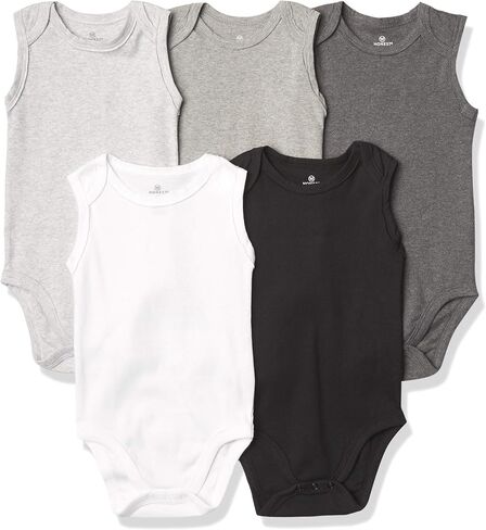HonestBaby baby-boys Sleeveless Bodysuits One-piece 100% Organic Cotton for Baby Boys, Girls, Unisex in Kuwait