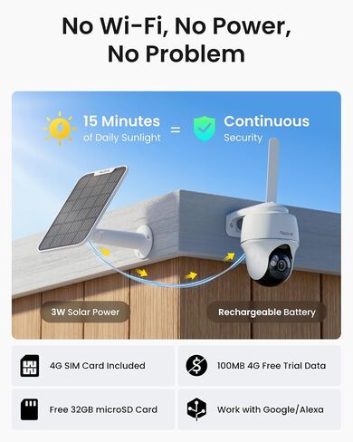 REOLINK 4G LTE Cellular Security Camera Wireless Outdoor, 2 Cams, Go PT Ultra+ 6W SP and Go PT Plus+3W SP in Kuwait