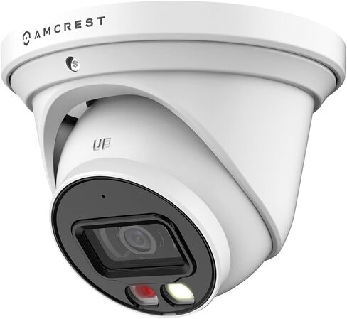 Amcrest Refurbished 4K (8MP) IP PoE AI Camera, 49ft Nightcolor, Security Outdoor Turret Camera, Human Detection, Active Deterrent, 4K@15fps REP-IP8M-2779EW-AI (White) (Renewed) in Kuwait